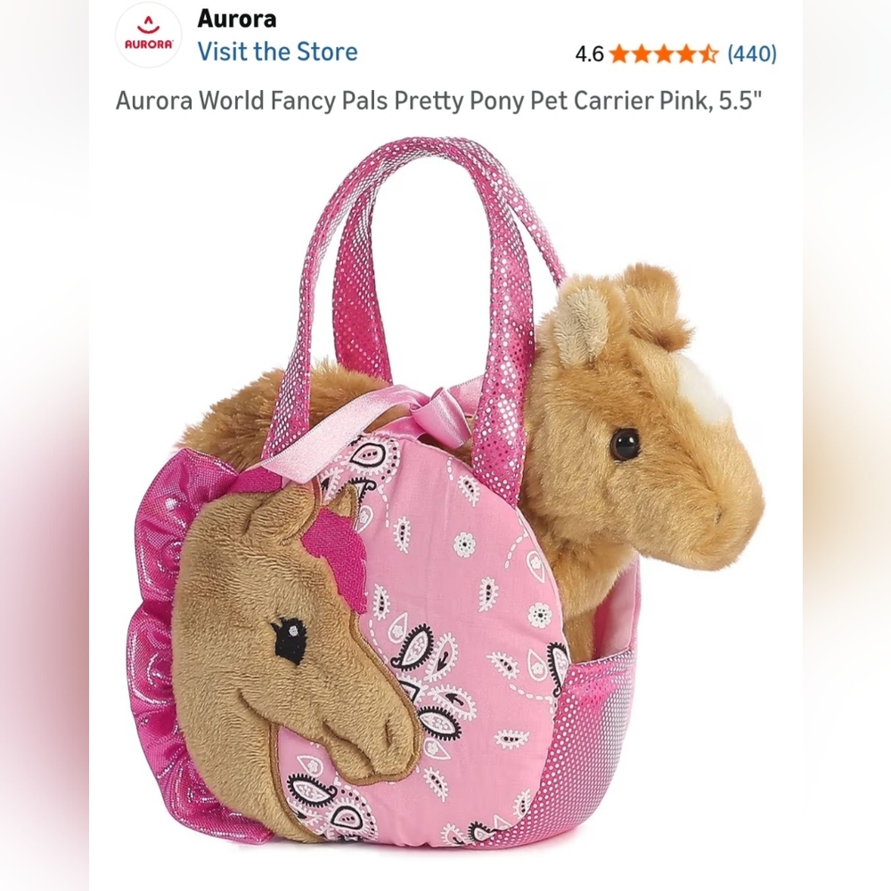 Aurora World Fancy Pals Pretty Pony Pet Carrier Toy NWT - Picture 6 of 7